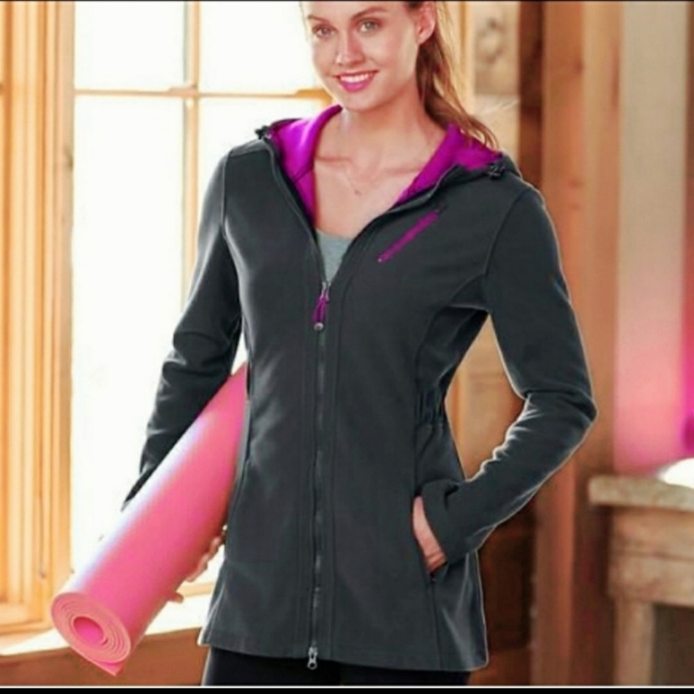 Athleta Swara Micro Fleece Embroidered‎ Jacket medium